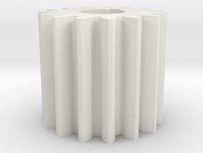 Cylindrical gear Mn=1 Z=15 AP20° Beta0° b=15 HoleØ in White Natural Versatile Plastic