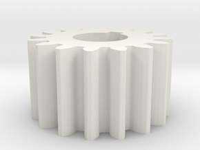 Cylindrical gear Mn=1 Z=16 AP20° Beta0° b=10 HoleØ in White Natural Versatile Plastic