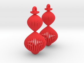 Spiral Earring Pair in Red Processed Versatile Plastic