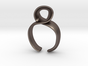Noodle ring in Polished Bronzed Silver Steel