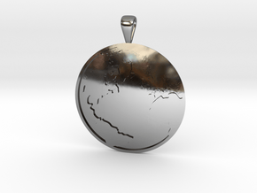 Terra (The Earth) in Fine Detail Polished Silver