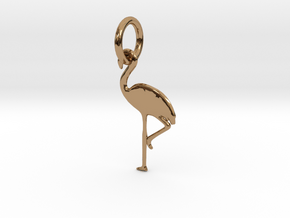 Flamingo Bird Pendant in Polished Brass