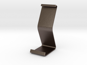 Ipad Stand V1 in Polished Bronzed Silver Steel