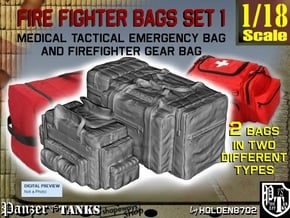 1-18 Med Tac Emerg And Firefight Gear Bag Set in White Natural Versatile Plastic