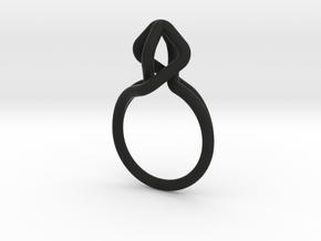 Dancing D.022, Ring US size 5.5, d=16mm in Black Natural Versatile Plastic: 5.5 / 50.25