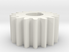 Cylindrical gear Mn=1 Z=17 AP20° Beta0° b=10 HoleØ in White Natural Versatile Plastic