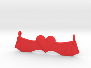 Devil-Winged Heart in Red Processed Versatile Plastic