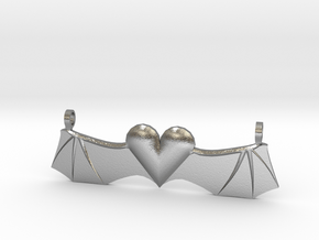 Devil-Winged Heart in Natural Silver