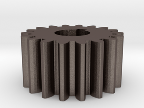 Cylindrical gear Mn=1 Z=18 AP20° Beta0° b=10 HoleØ in Polished Bronzed Silver Steel