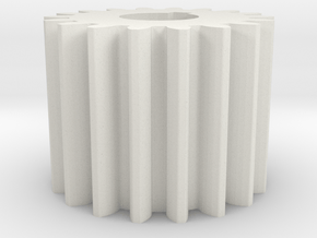 Cylindrical gear Mn=1 Z=18 AP20° Beta0° b=15 HoleØ in White Natural Versatile Plastic