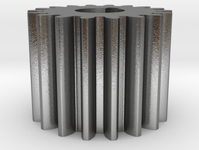Cylindrical gear Mn=1 Z=18 AP20° Beta0° b=15 HoleØ in Natural Silver