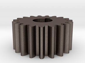 Cylindrical gear Mn=1 Z=19 AP20° Beta0° b=10 HoleØ in Polished Bronzed Silver Steel