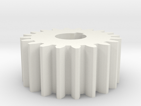 Cylindrical gear Mn=1 Z=20 AP20° Beta0° b=10 HoleØ in White Natural Versatile Plastic