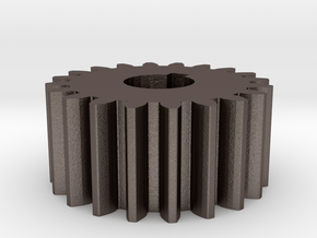 Cylindrical gear Mn=1 Z=20 AP20° Beta0° b=10 HoleØ in Polished Bronzed Silver Steel