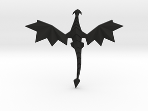 Origami dragon pendant in Black Natural Versatile Plastic