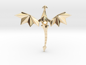Origami dragon pendant in 14k Gold Plated Brass