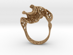 Silver Bryozoa Ring  in Polished Brass: 5 / 49