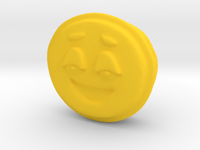 Happy EMOJI Face Pendant Charm in Yellow Processed Versatile Plastic