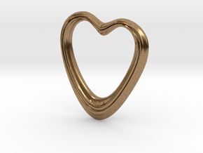 Oblong Heart Pendant in Natural Brass
