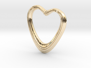 Oblong Heart Pendant in 14K Yellow Gold