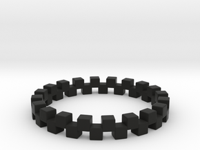 Cuboid Ring, US size 12.5, d=21.8mm(all sizes on d in Black Natural Versatile Plastic: 12.5 / 67.75