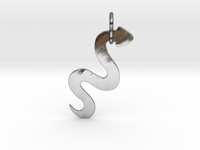Silver Serpent Pendant in Polished Silver