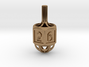  Vertex Dice Spinning Top in Natural Brass