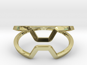 “Honey, Kiss me if you can“,ring US size 8, d=18,2 in 18k Gold Plated Brass: 8 / 56.75
