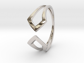 HIDDEN HEART Smooth, ring US size 10.5 , d=20,2mm in Rhodium Plated Brass: 10.5 / 62.75