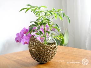 A burgeoning capsule Planter with small Pot in White Natural Versatile Plastic