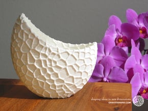 Organic flower pot / Voronoi Vase (12 cm) in White Processed Versatile Plastic