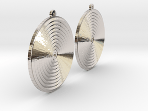 Glitter Earring Pair in Rhodium Plated Brass