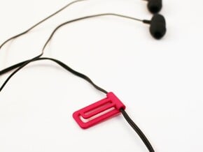 Shirt cable clip for headphone in Pink Processed Versatile Plastic