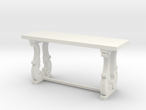 Decorative French Console Table in White Natural Versatile Plastic: 1:48