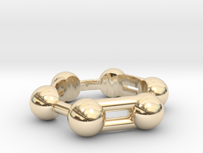Benzene Ring Molecule in 14k Gold Plated Brass: 6.5 / 52.75