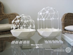Mini Greenhouse-Dome Set #1 - short (clickable) in White Processed Versatile Plastic