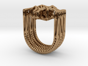 Tetrahedrical Ring in Polished Brass