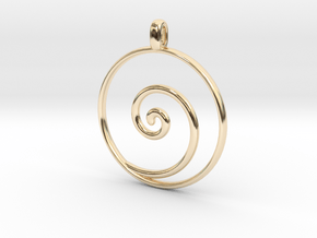 KORU Maori symbol Jewelry Pendant in 14K Yellow Gold