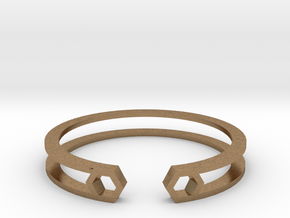 HH Bracelet Sharp, Medium Size, 65mm. Minimalistic in Natural Brass: Medium