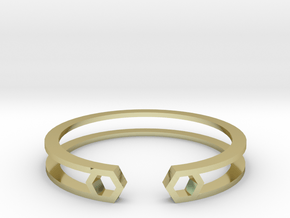HH Bracelet Sharp, Medium Size, 65mm. Minimalistic in 18k Gold Plated Brass: Medium