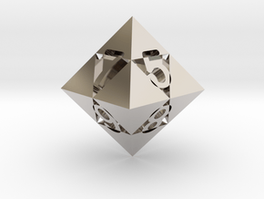 Optical Art D8 Dice in Platinum