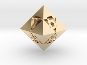 Optical Art D8 Dice in 14k Gold Plated Brass