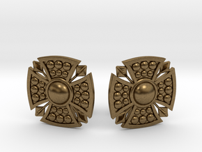 Designer Shield Cufflinks in Natural Bronze