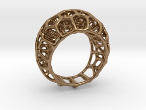 Voronoi Cell Ring II  (Size 54) in Natural Brass