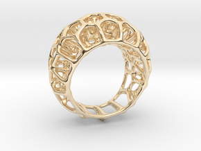Voronoi Cell Ring II  (Size 54) in 14K Yellow Gold