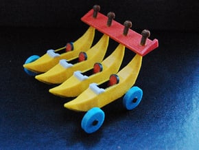 Quadruple Banana Car - Large in Glossy Full Color Sandstone