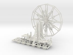 Ferris Wheel "Big Eli NY5" - 1:220 / 1:160 / 1:87 in White Natural Versatile Plastic: 1:87