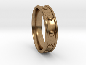 Studded Collar Ring in Natural Brass