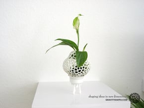 Mini Plant-Space-Rocket with Pot in White Processed Versatile Plastic
