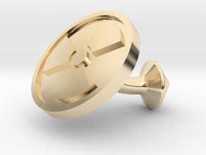 SINGLE Cufflink for NUKE - Nuclear Hazard in 14k Gold Plated Brass